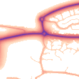 Daytime road noise heatmap for MK40 4XB