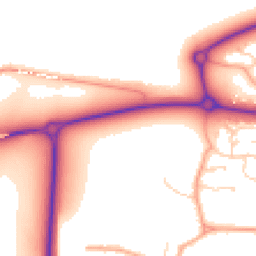 Daytime road noise heatmap for MK40 4XW