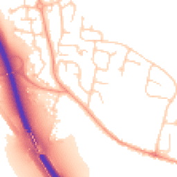 Daytime road noise heatmap for MK41 6BT