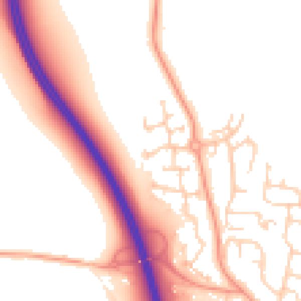 Daytime road noise heatmap for MK41 6GR