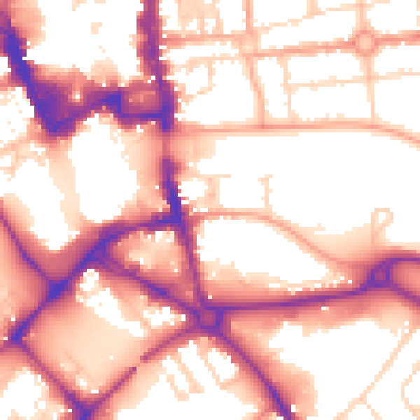 Daytime road noise heatmap for MK42 0BJ