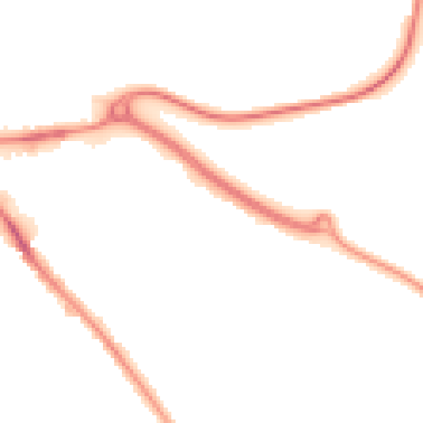 Night-time road noise heatmap for MK42 0DX