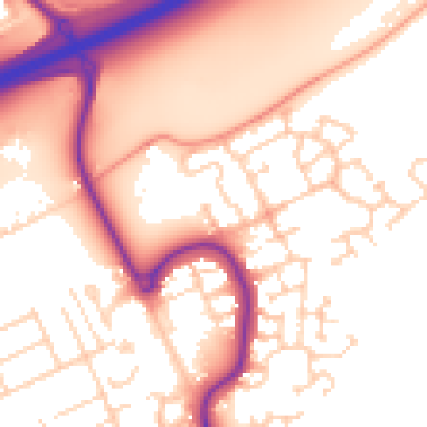 Daytime road noise heatmap for MK42 0GJ