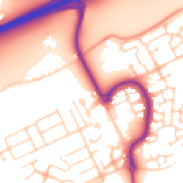 Daytime road noise heatmap for MK42 0XJ