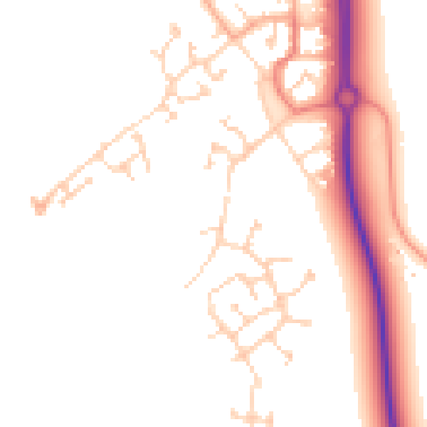Daytime road noise heatmap for MK42 6AW