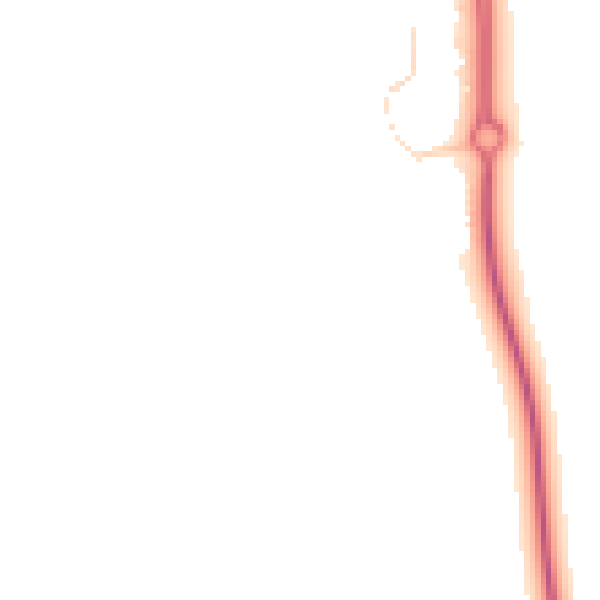 Night-time road noise heatmap for MK42 6AW