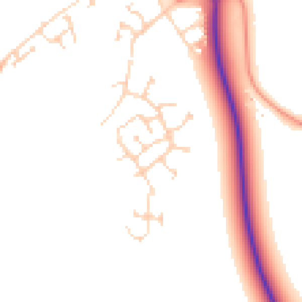 Daytime road noise heatmap for MK42 6EQ
