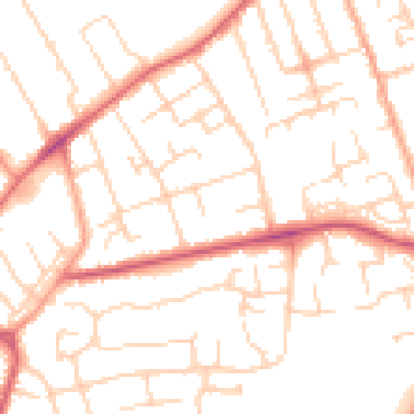Daytime road noise heatmap for MK42 8JA