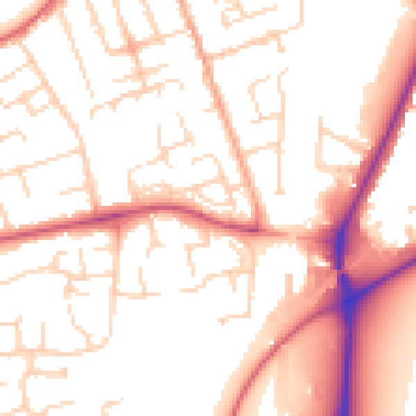 Daytime road noise heatmap for MK42 8NL