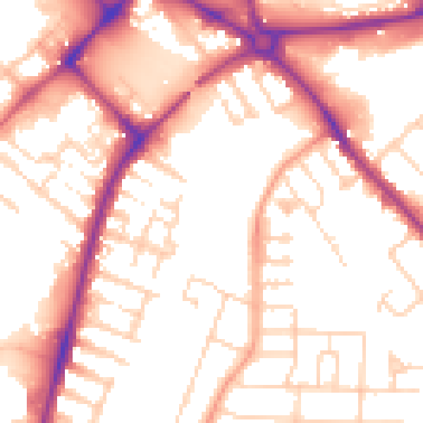 Daytime road noise heatmap for MK42 9JT