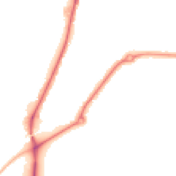 Night-time road noise heatmap for MK42 9ZA