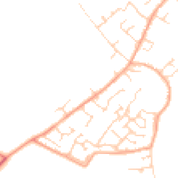 Daytime road noise heatmap for MK43 0DL