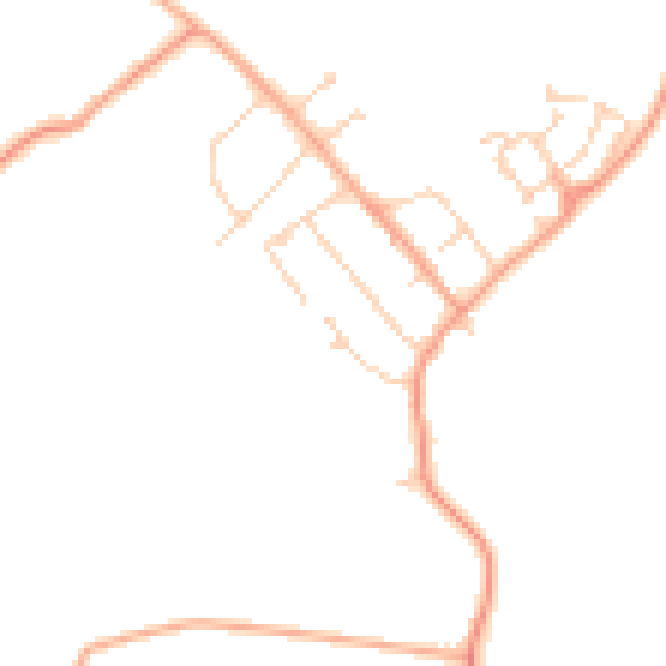 Daytime road noise heatmap for MK43 0PB