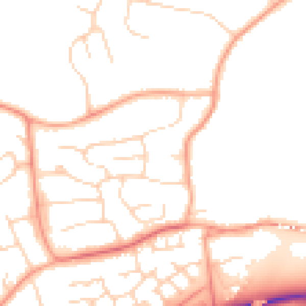 Daytime road noise heatmap for MK43 8JH