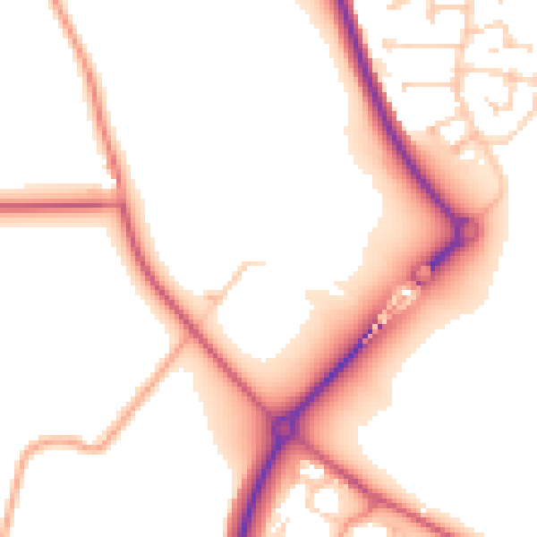 Daytime road noise heatmap for MK43 8RH