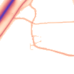 Daytime road noise heatmap for MK44 3EE