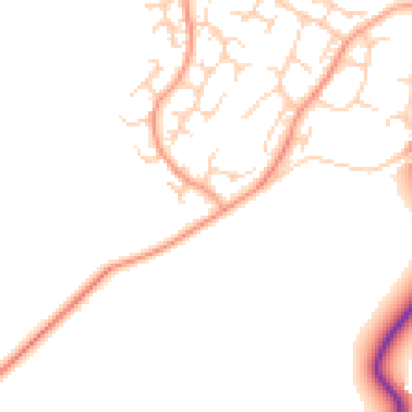 Daytime road noise heatmap for MK45 1RN