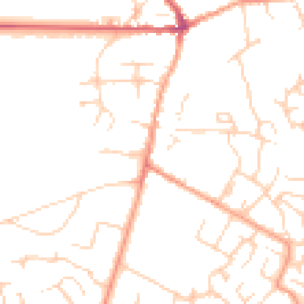 Daytime road noise heatmap for MK45 2NJ