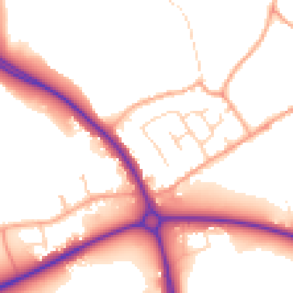 Daytime road noise heatmap for MK45 4AG