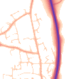 Daytime road noise heatmap for MK45 4EG