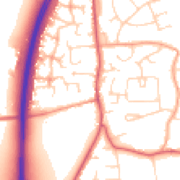 Daytime road noise heatmap for MK45 4FN
