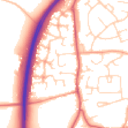 Daytime road noise heatmap for MK45 4HF