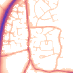 Daytime road noise heatmap for MK45 4JS