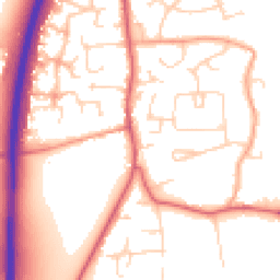 Daytime road noise heatmap for MK45 4JU
