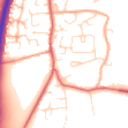 Daytime road noise heatmap for MK45 4JW