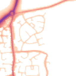 Daytime road noise heatmap for MK45 4QQ