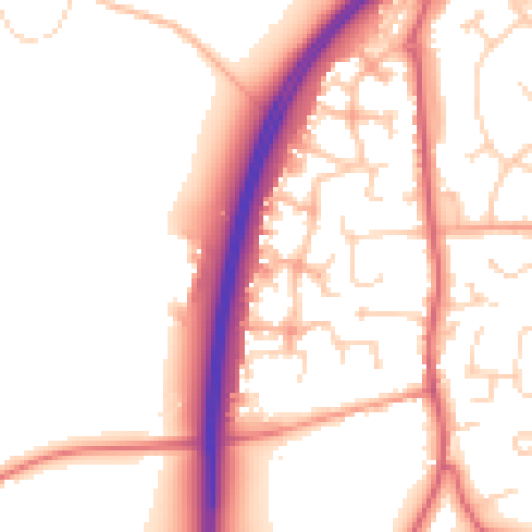 Daytime road noise heatmap for MK45 4RH