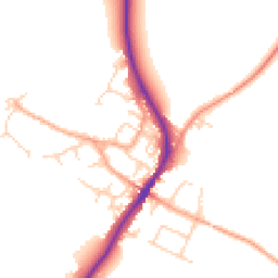 Daytime road noise heatmap for MK45 5JU
