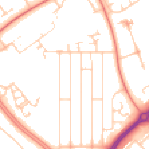 Daytime road noise heatmap for MK6 5DG