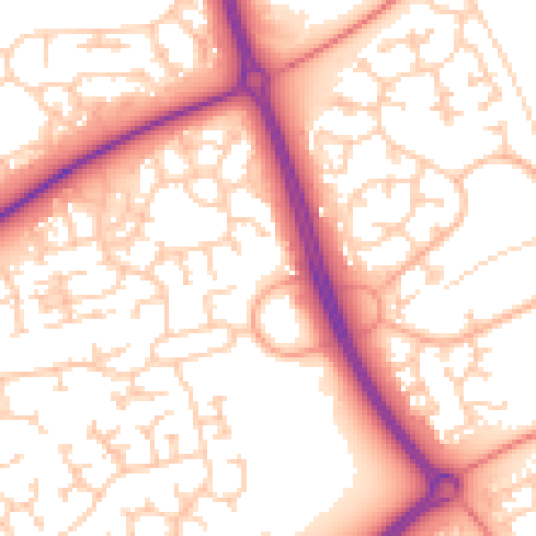 Daytime road noise heatmap for MK7 7AN