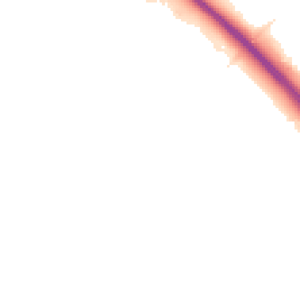 Night-time road noise heatmap for MK8 9EG
