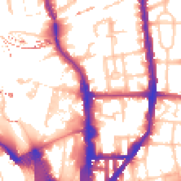 Daytime road noise heatmap for N1 0AJ