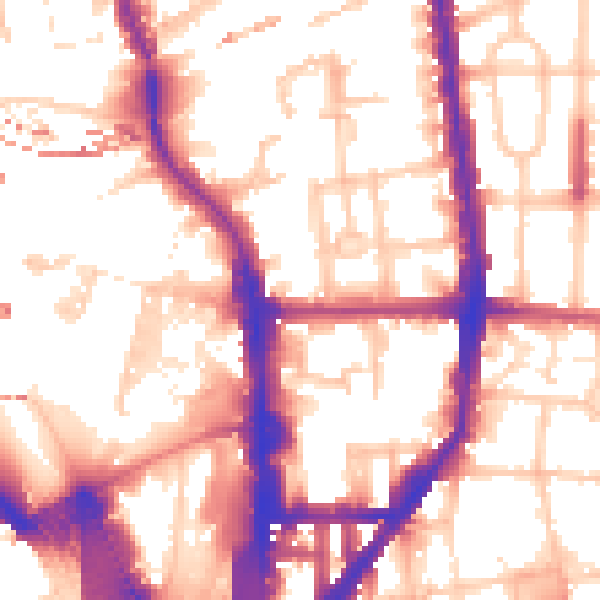 Daytime road noise heatmap for N1 0AN
