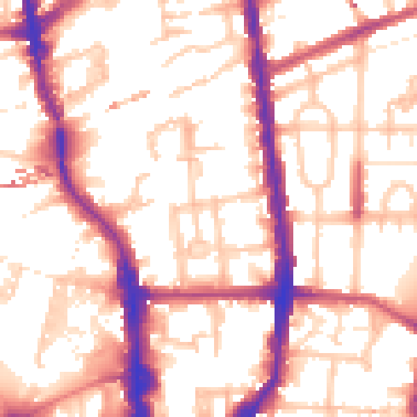 Daytime road noise heatmap for N1 0BN