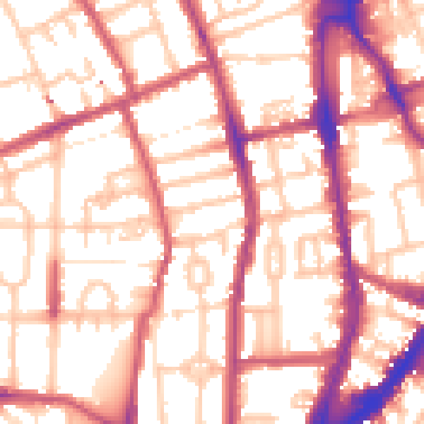 Daytime road noise heatmap for N1 1HL