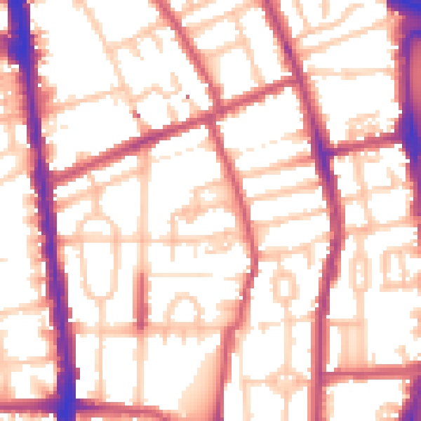 Daytime road noise heatmap for N1 1JL