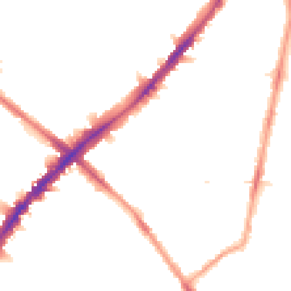 Night-time road noise heatmap for N1 3AS