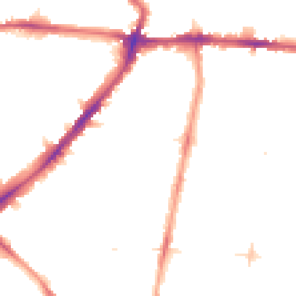 Night-time road noise heatmap for N1 3LL