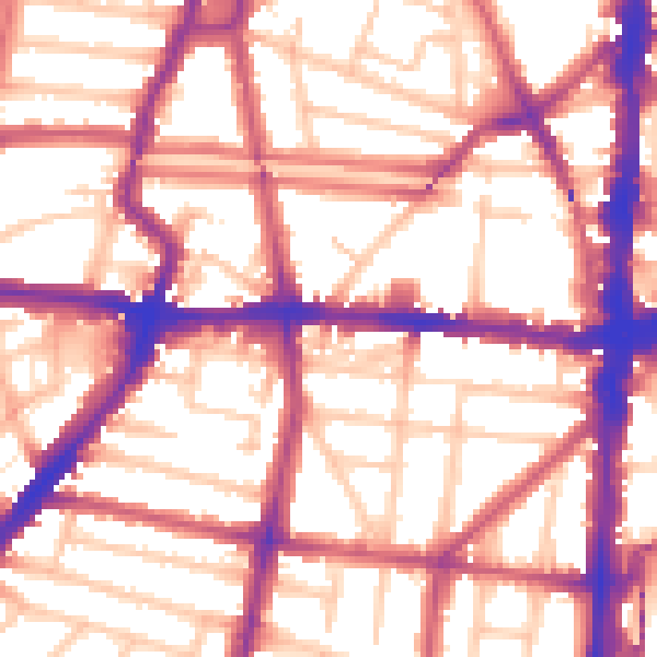 Daytime road noise heatmap for N1 4BJ