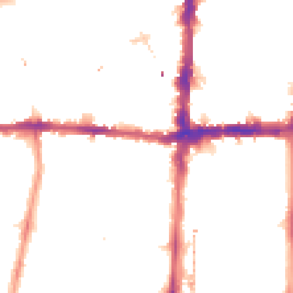 Night-time road noise heatmap for N1 4BP
