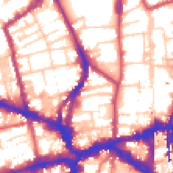 Daytime road noise heatmap for N1 6AS