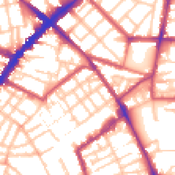 Daytime road noise heatmap for N1 7AJ