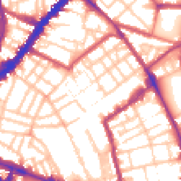 Daytime road noise heatmap for N1 7FH