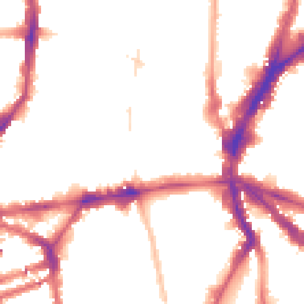 Night-time road noise heatmap for N1 9PH