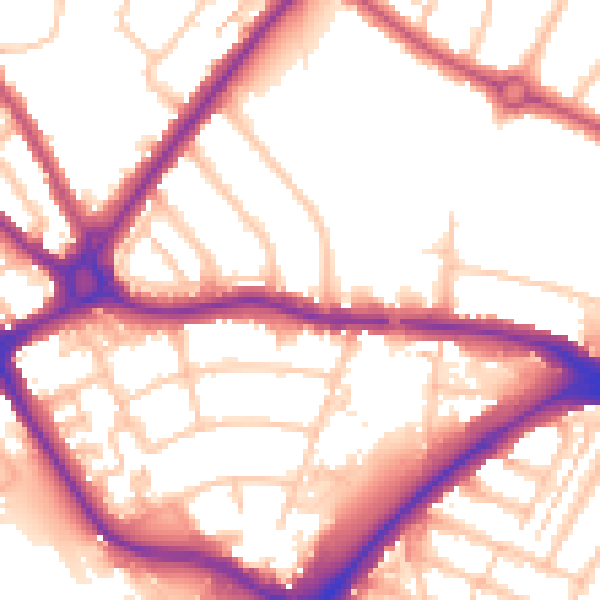 Daytime road noise heatmap for N11 1AH