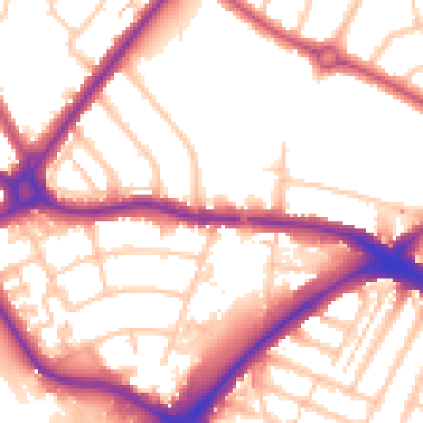 Daytime road noise heatmap for N11 1AN